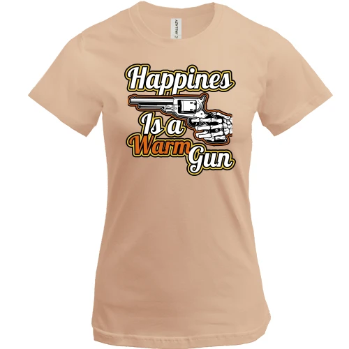 Жіноча футболка, Білий, Happiness is a warm gun