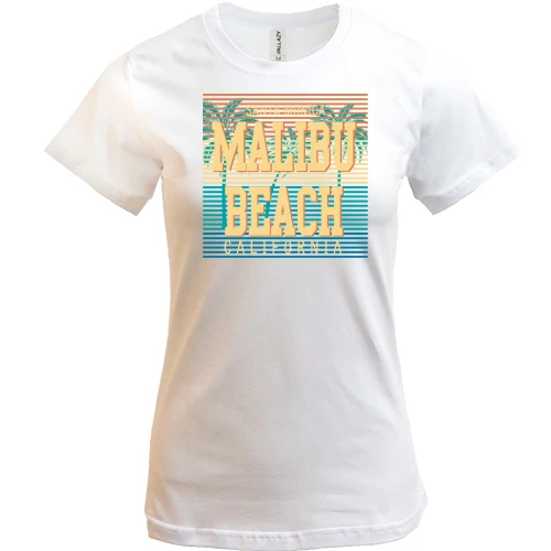 Жіноча футболка, Білий, Malibu Beach