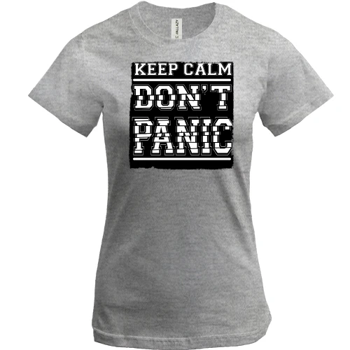 Жіноча футболка, Сірий меланж, Keep Calm Don't Panic