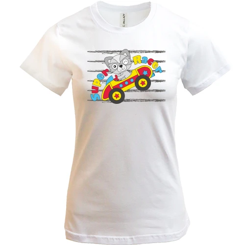 Женская футболка, Белый, Super Racer