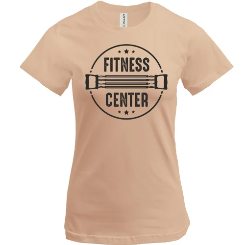 Женская футболка с надписью "FITNESS CENTER"