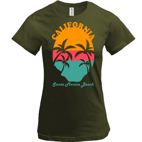 Жіноча футболка з написом "California Santa Maria Beach"