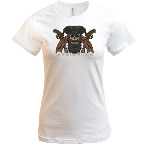 Жіноча футболка, Білий, Black Beard