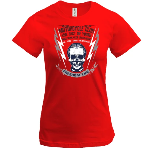 Женская футболка Motorcycle Club Freedom Life
