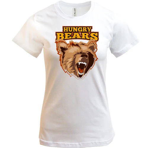 Жіноча футболка, Білий, Hungry Bears