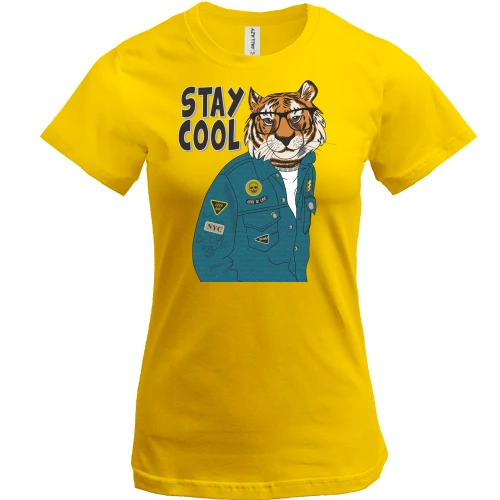 Женская футболка Stay cool tiger