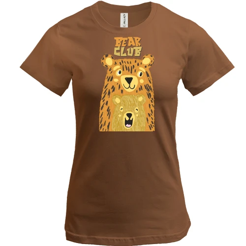 Женская футболка, Бежевый, Bear Club