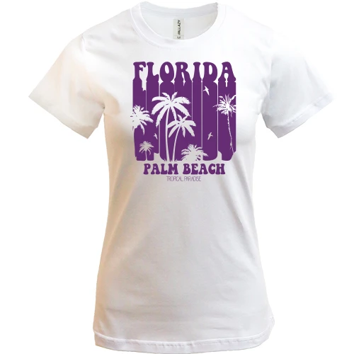 Женская футболка, Белый, Florida Palm Beach