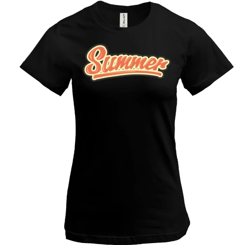 Жіноча футболка, Чорний, з написом "Summer"