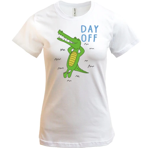 Женская футболка, Белый, DAY OFF