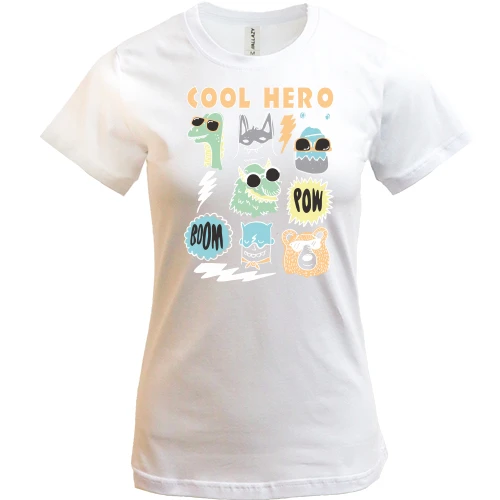 Женская футболка, Белый, COOL HERO