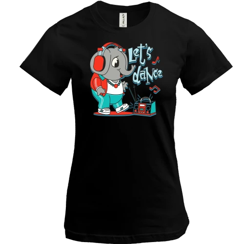 Женская футболка Let's Dance with an elephant