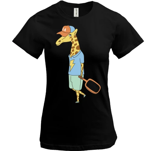 Жіноча футболка, Чорний, Giraffe