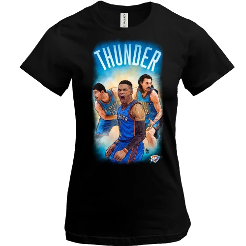 Женская футболка, Черный, THUNDER