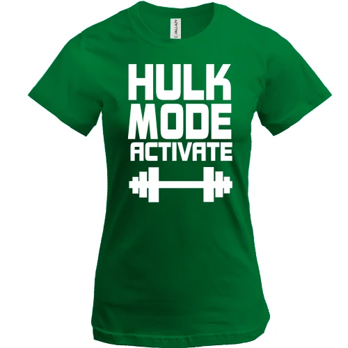Женская футболка, Зеленый, Hulk Mode Activate