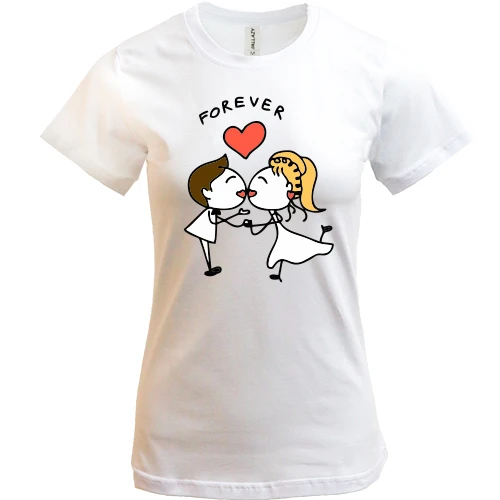 Женская футболка Kissing Couple Forever