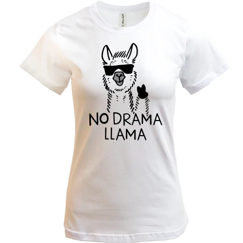 Жіноча футболка, Білий, No Drama LLama