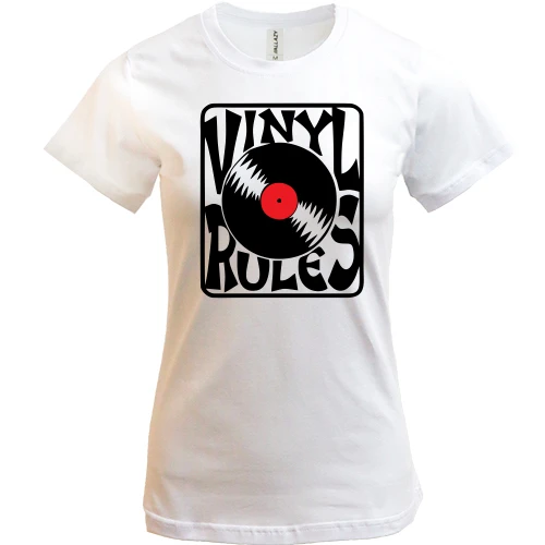 Женская футболка, Синий, Vinyl Rules