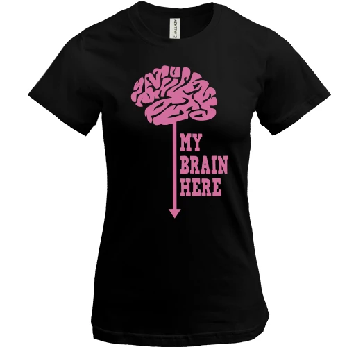Женская футболка My brain here