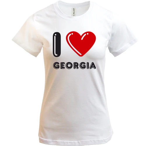 Женская футболка, белый, I love Georgia