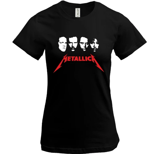 Женская футболка, Черный, Metallica (Лица)