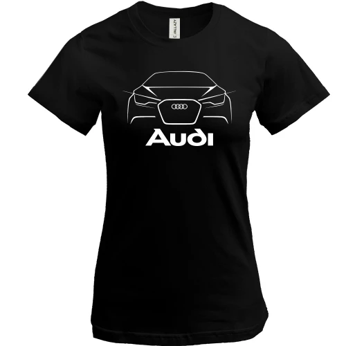 Женская футболка, Черный, Audi (силуэт)