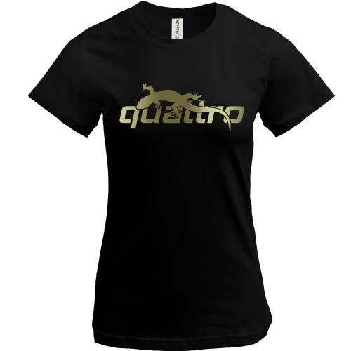 Жіноча футболка, Чорний, з ящіркою на написі Quattro
