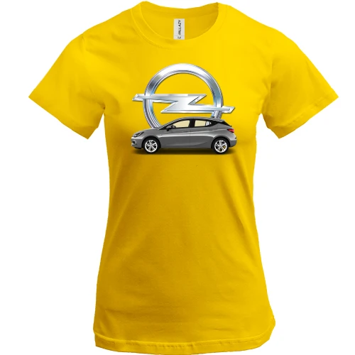 Женская футболка, Желтый, Opel car