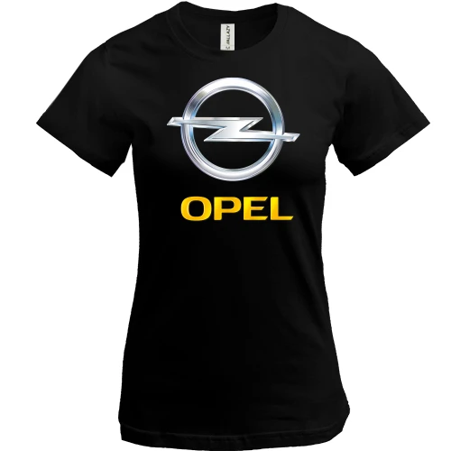 Женская футболка, Черный, Opel logo (2)