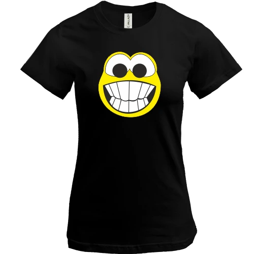 Жіноча футболка, Чорний, Crazy smile