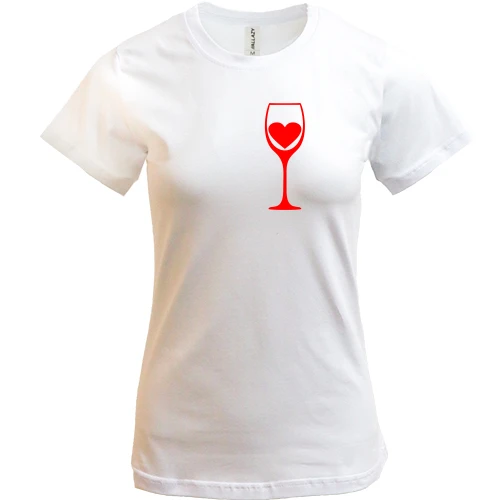 Жіноча футболка, Білий, My heart in wine.