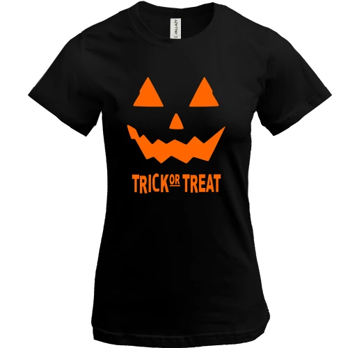 Женская футболка, Черный, Halloween Джек-Фонарь