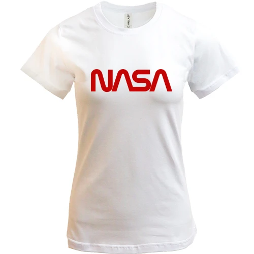 Жіноча футболка, Білий, NASA Worm logo