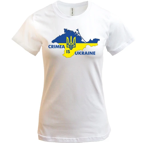 Жіноча футболка, Білий, Крим – це Україна