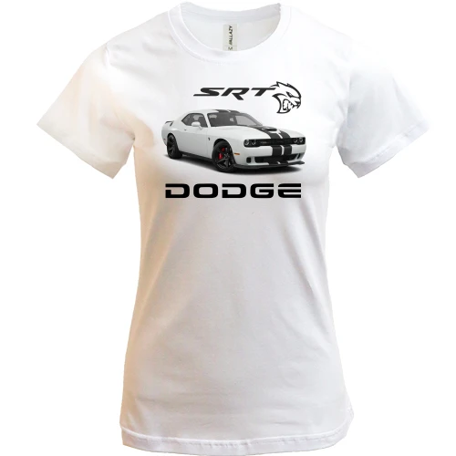 Женская футболка, Желтый, Dodge challenger srt