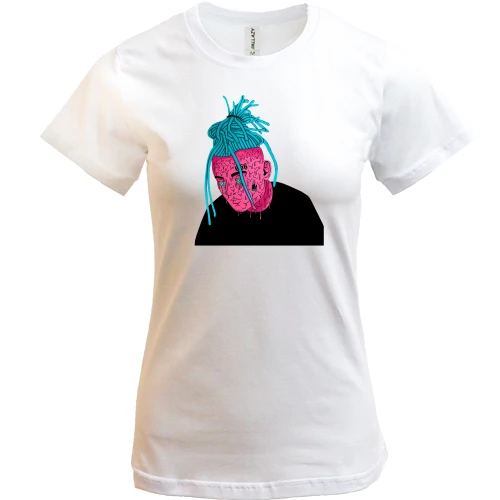 Жіноча футболка, Білий, Morgenstern fan artaMorgenstern with blue dreadlocks art