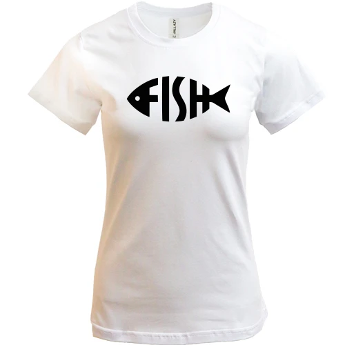Жіноча футболка, Білий, Fish Word