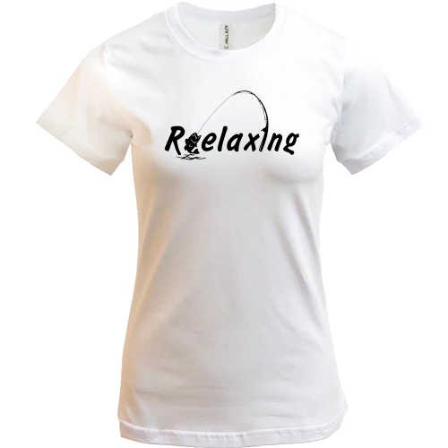 Жіноча футболка, Білий, Relaxing fishing
