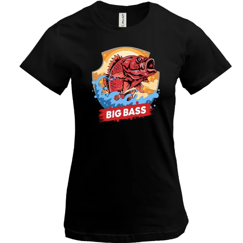 Жіноча футболка, Чорний, Big Bass
