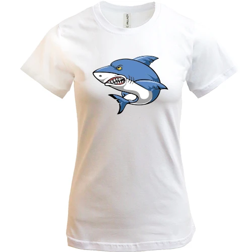 Женская футболка, Белый, Angry Shark