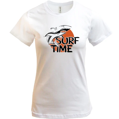 Женская футболка, Белый, SURF TIME