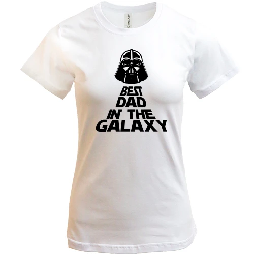 Женская футболка, Белый, Best Dad in the Galaxy