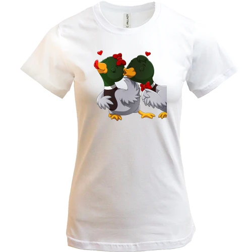 Жіноча футболка, Білий, Duck couple
