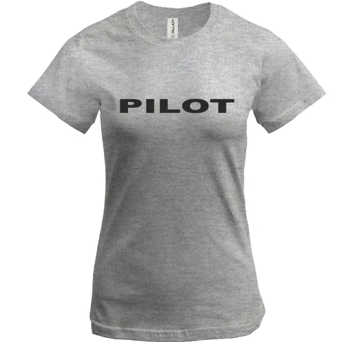 Женская футболка, серый меланж, Pilot