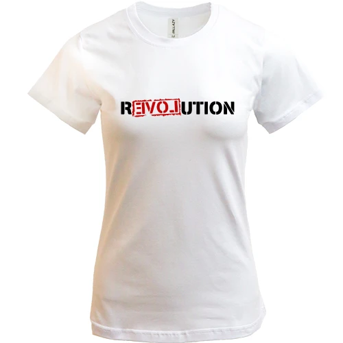 Женская футболка с надписью REVOLUTION LOVE (2)