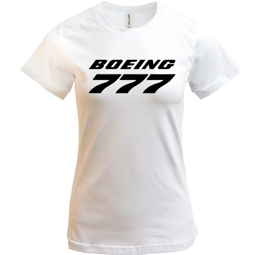 Женская футболка, белый, Boeing 777 лого