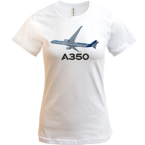 Женская футболка, белый, Airbus A350
