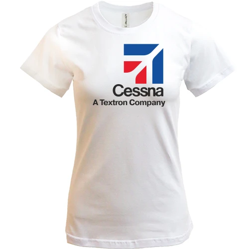 Женская футболка, Белый, Cessna logo