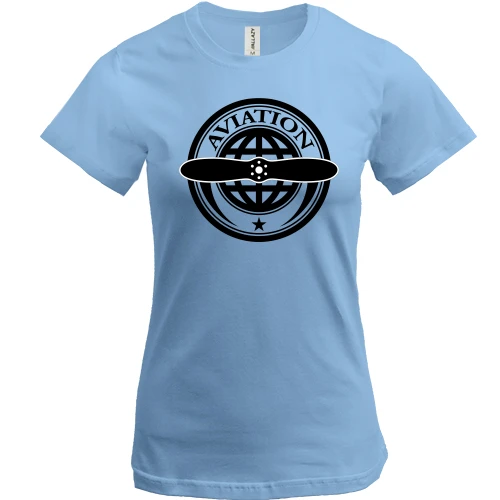 Женская футболка, синий, Aviation club