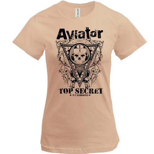 Женская футболка, бежевый, Aviator TOP Secret